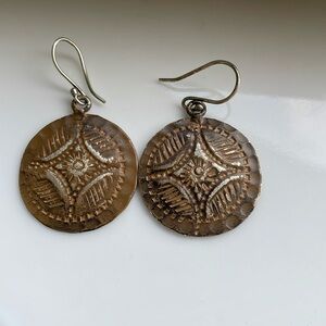 Brown Medalion Circle‎ Anju Earrings NEW